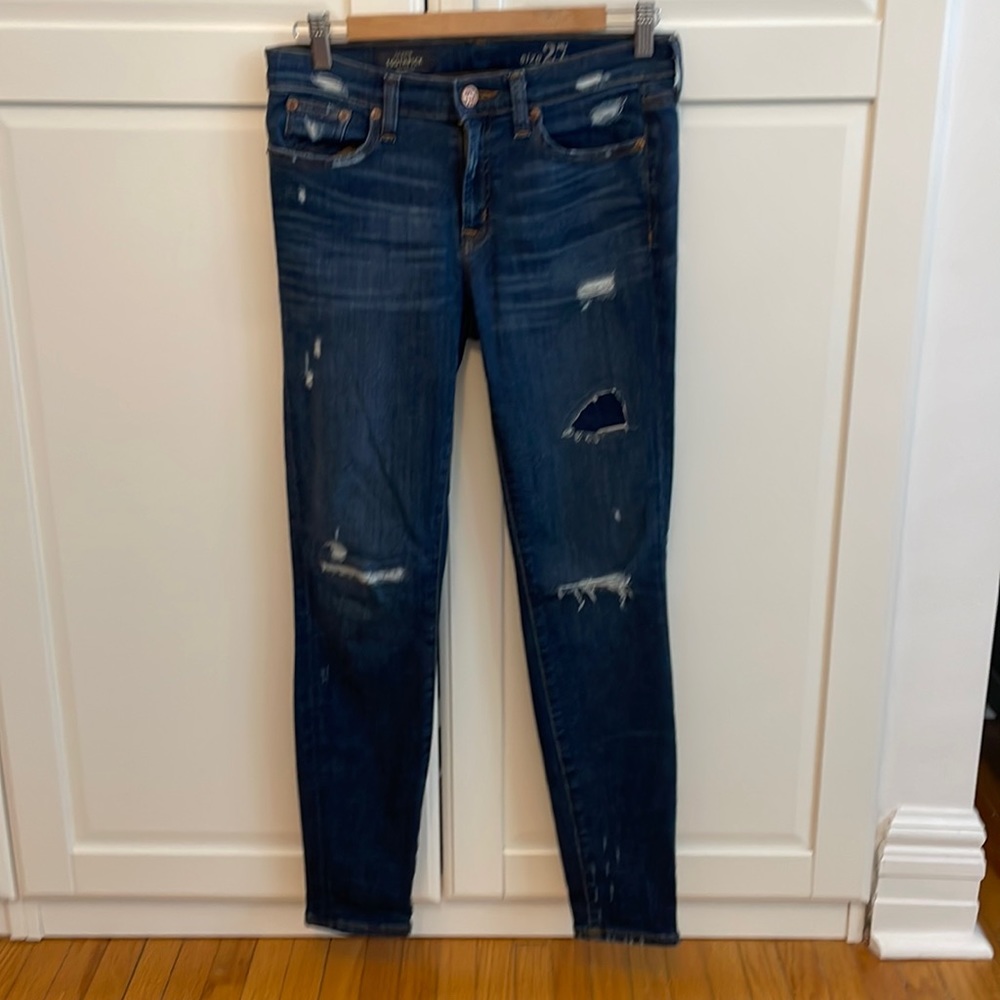 J Crew Toothpick Distressed Jeans